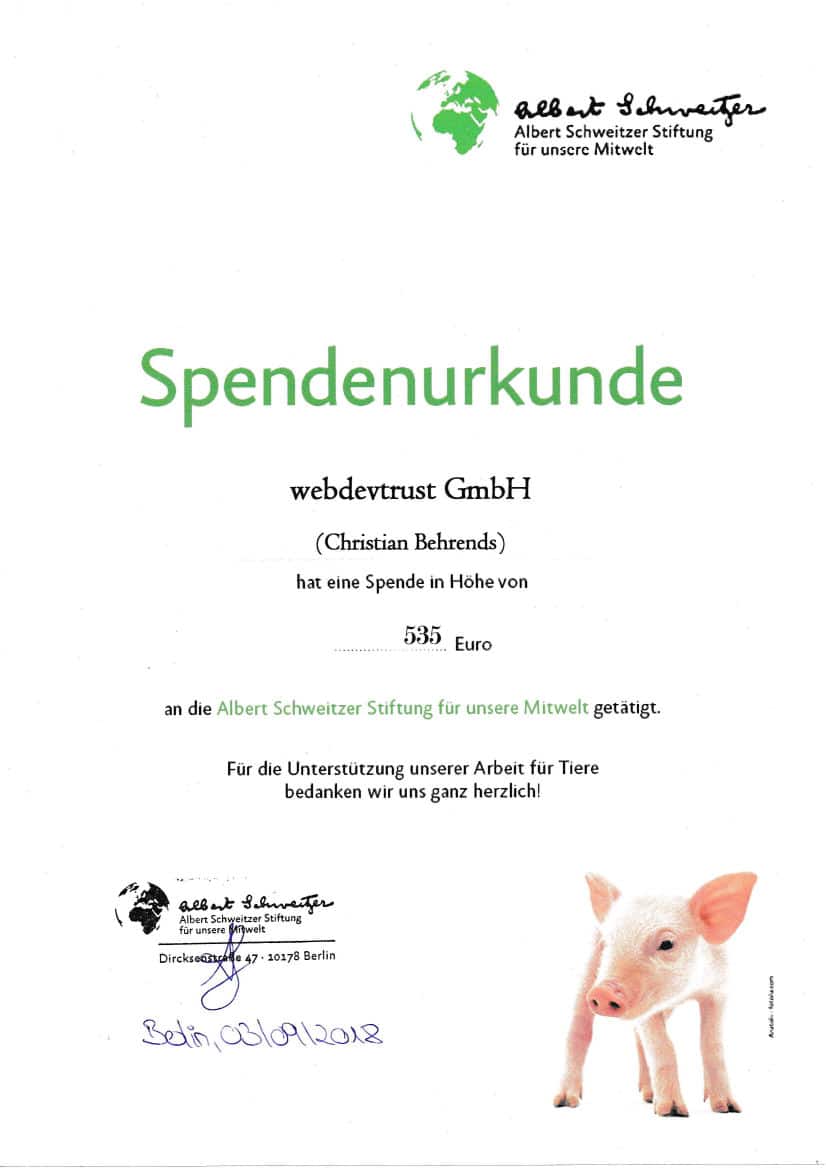 Spendenurkunde