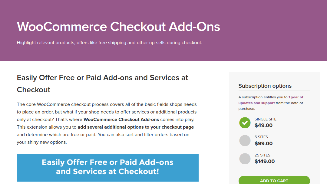 WooCommerce Checkout Add-Ons