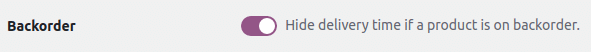 Hiding Delivery Time on Backorder