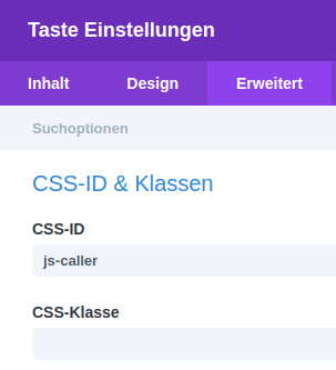 Divi Taste Einstellungen