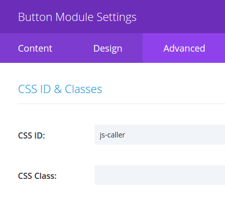 Button Module Advanced Settings